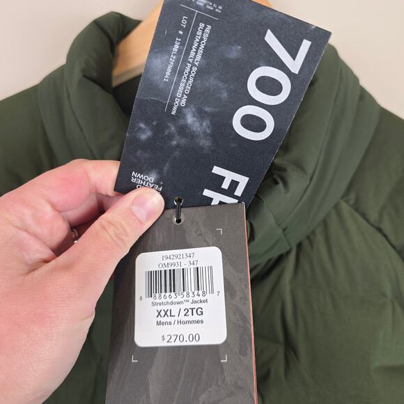 Mountain Hardwear Stretchdown Jacket Mens Size XXL Green Full Zip 700 Fill - Picture 4 of 5